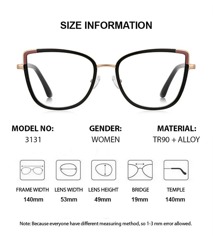 Summer Flower Women's Full Rim Cat Eye TR 90 Alloy Eyeglasses 613131