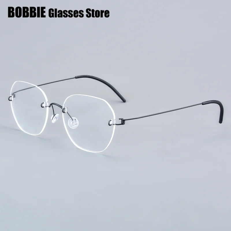 Bobbie Women's Rimless Oval Round Titanium Screwless Eyeglasses 762460