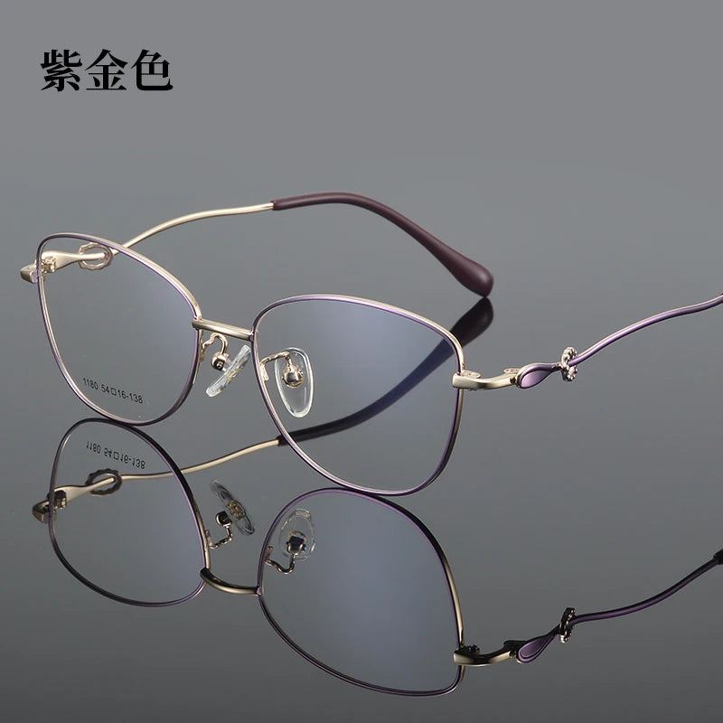 Bclear Women's Full Rim Square Cat Eye Alloy Eyeglasses 61180