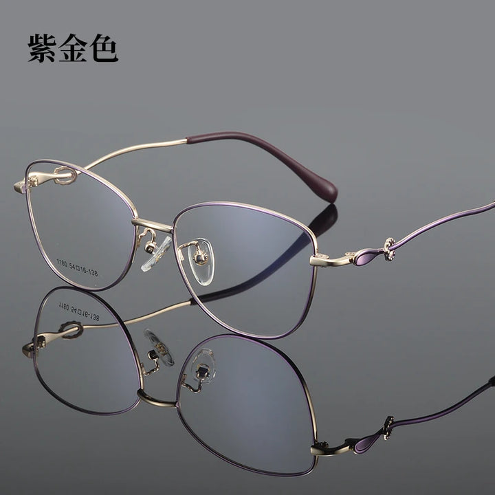 Bclear Women's Full Rim Square Cat Eye Alloy Eyeglasses 61180