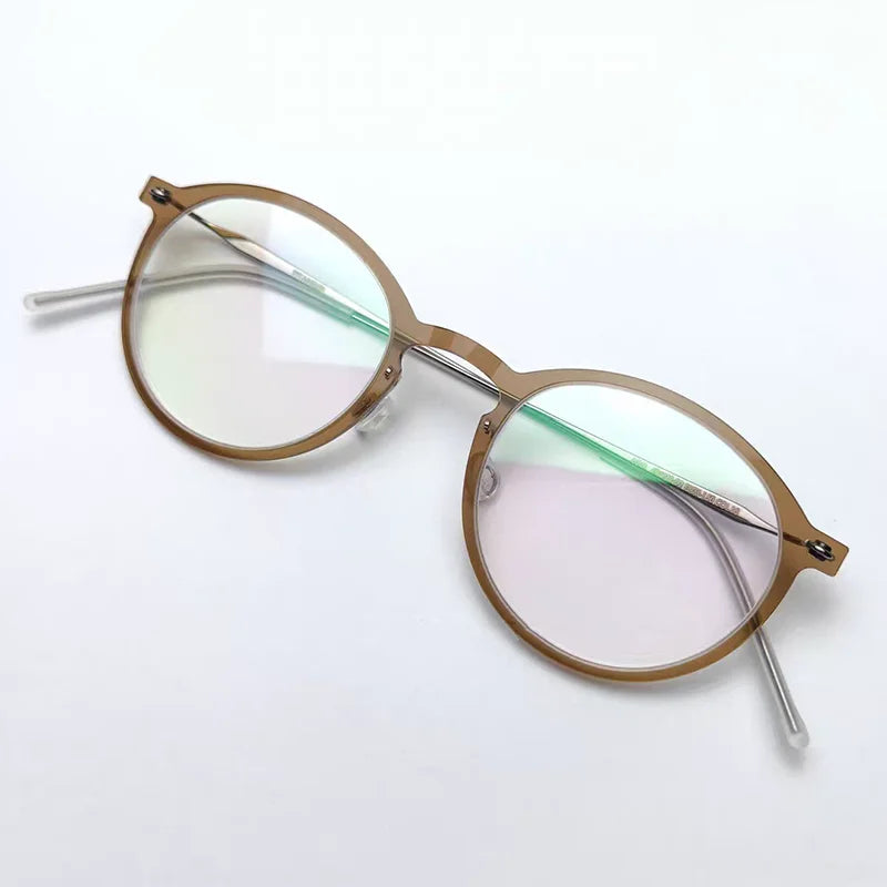 Bobbie Unisex Full Rim Round Titanium Eyeglasses 6541