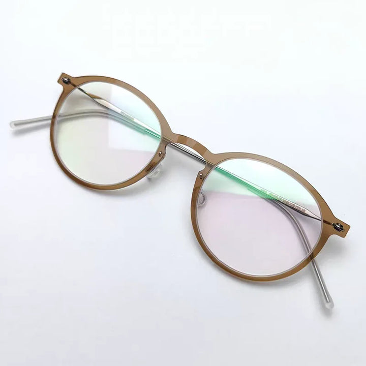 Bobbie Unisex Full Rim Round Titanium Eyeglasses 6541