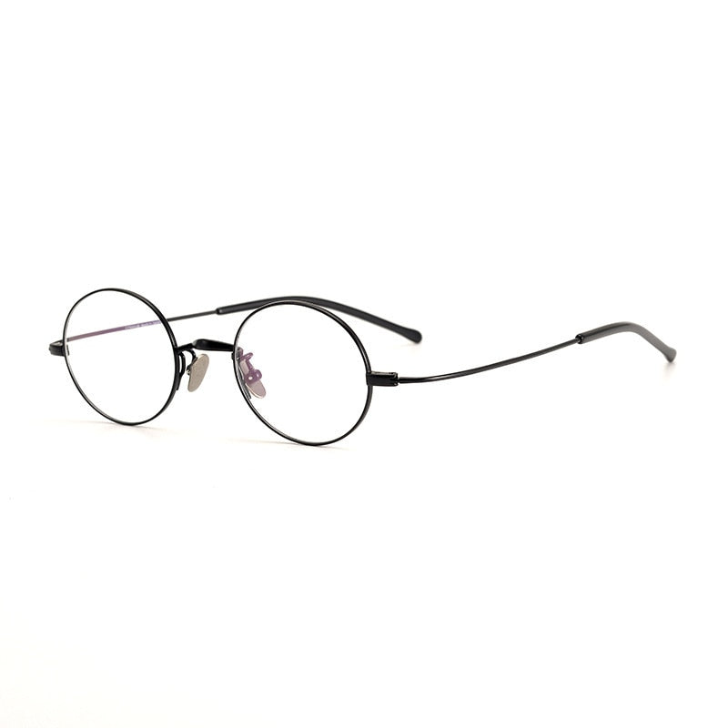Cubojue Unisex Full Rim Small Round Titanium Myopic Reading Glasses Reading Glasses Cubojue   
