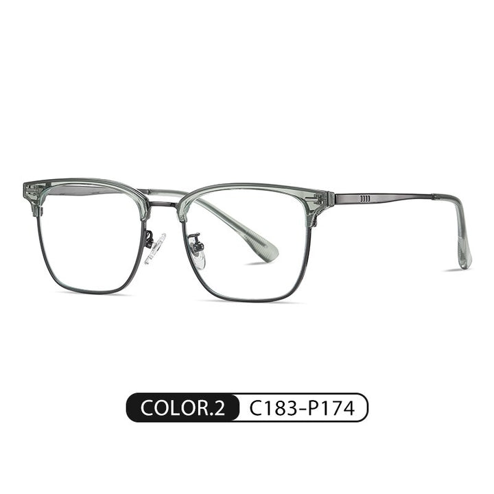 Zirosat Men's Full Rim Square Tr 90 Titanium Eyeglasses St6203 Full Rim Zirosat C2  