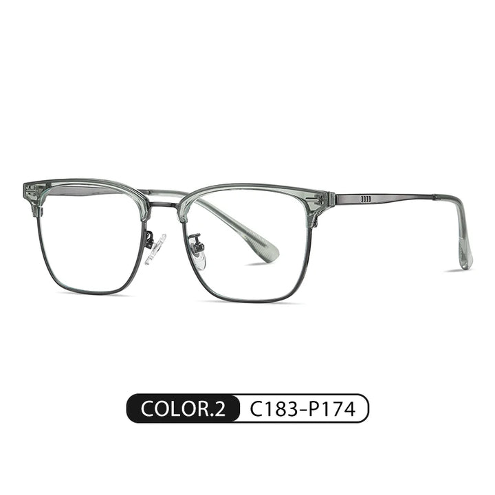Ziroasat Men's Full Rim Square Titanium Tr 90 Eyeglasses 62031