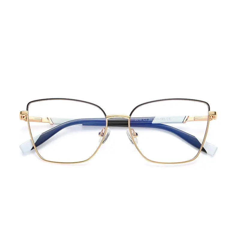 Vicky Women's Full Rim Cat Eye Alloy Eyeglasses 3016 — view 2 | Vicky at FuzWeb