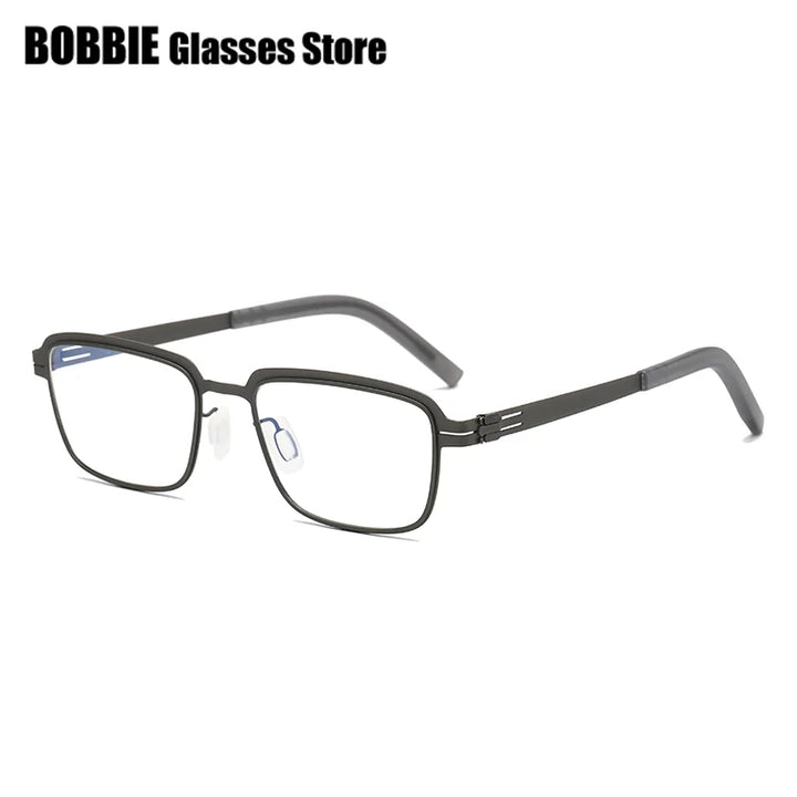 Bobbie Unisex Full Rim Square Screwless Steel Acetate Eyeglasses 165038