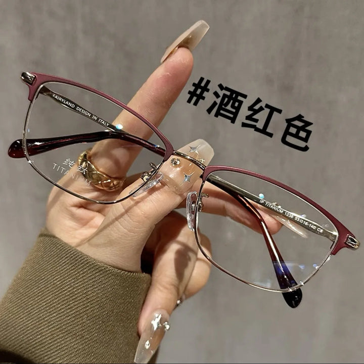 Zirosat Unisex Full Rim Square Titanium Eyeglasses 22201