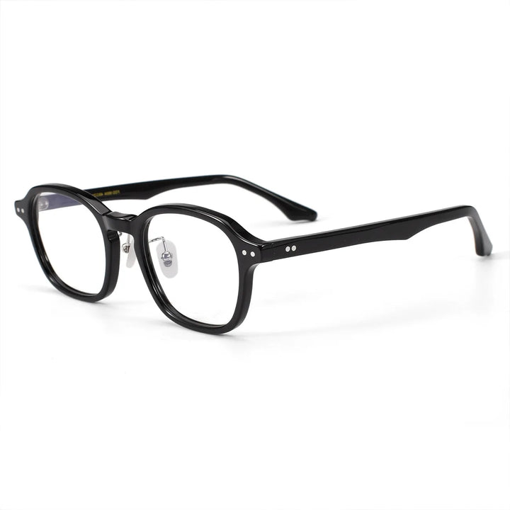 Black Mask Unisex Full Rim Polygon Square Acetate Eyeglasses 369804