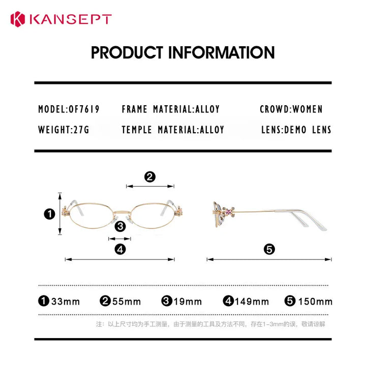 Kansept Women's Full Rim Oval Alloy Reading Glasses 717619