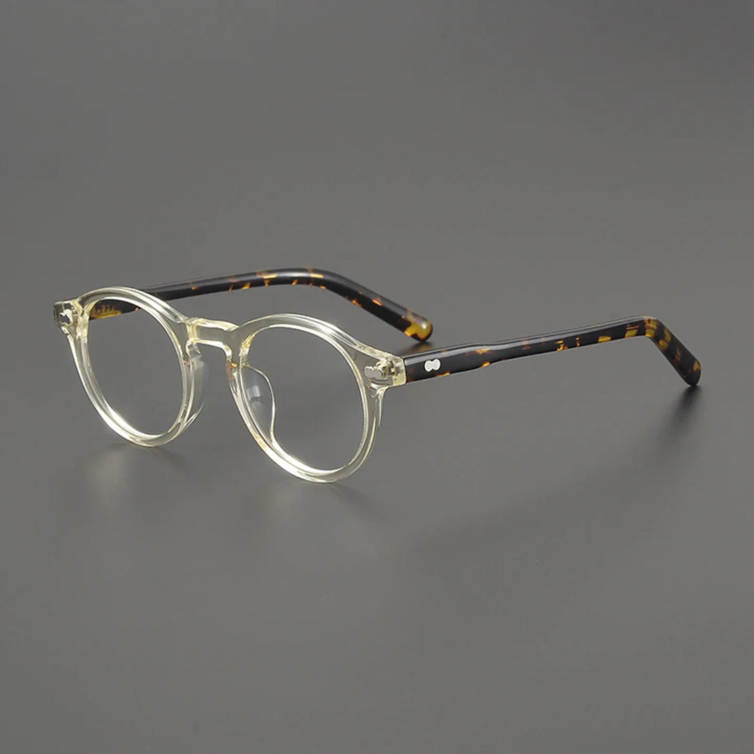 Black Mask Unisex Full Rim Round Acetate Eyeglasses BM-19401