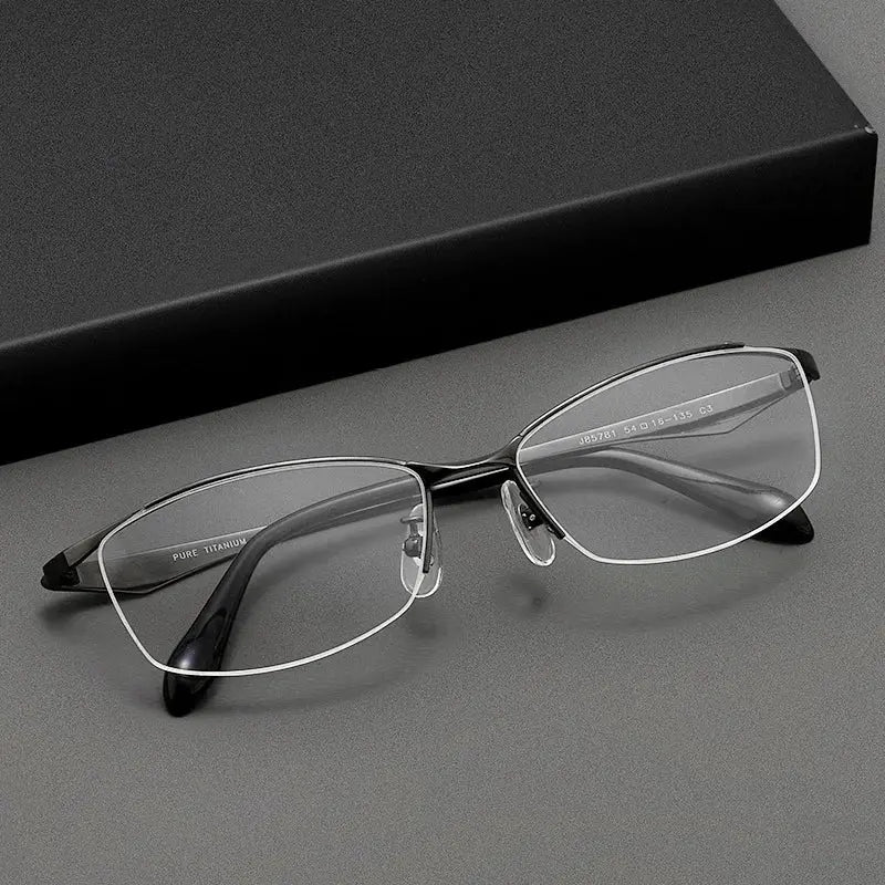 Aror Unisex Full Rim Square Titanium Eyeglasses 857810 FuzWeb