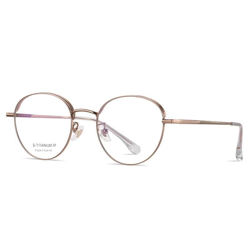 KatKani Unisex Full Rim Round Oval Titanium Alloy Eyeglasses 6226 Full Rim KatKani Eyeglasses   