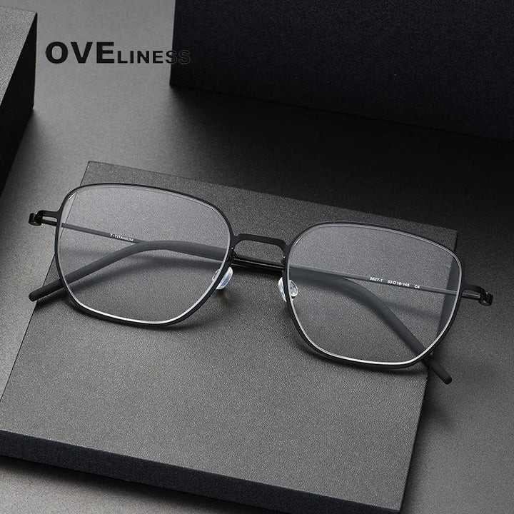 Oveliness Unisex Full Rim Oval Square Titanium Eyeglasses O5527 Full Rim Oveliness   