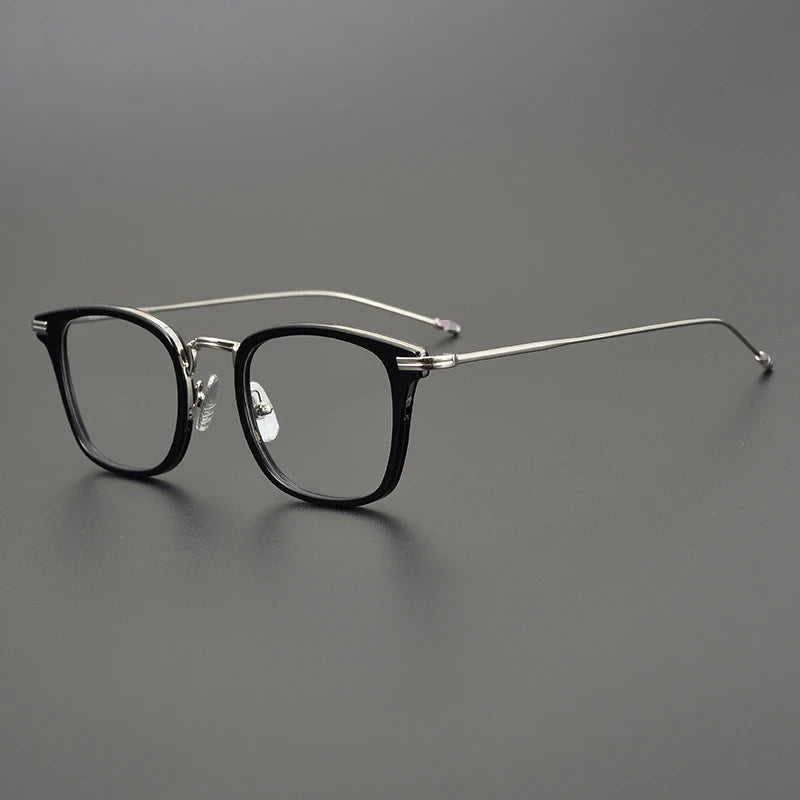 Black Mask Unisex Full Rim Big Square Titanium Alloy Eyeglasses 396905