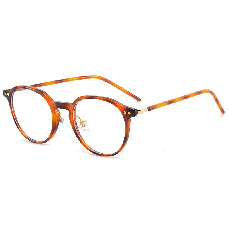 Momoja Women's Full Rim Oval Round Acetate Steel Eyeglasses 72272