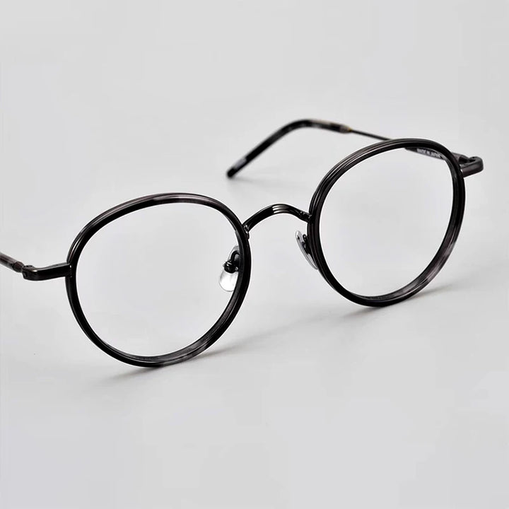 Hewei Unisex Full Rim Round Titanium Eyeglasses 22025 Full Rim Hewei   