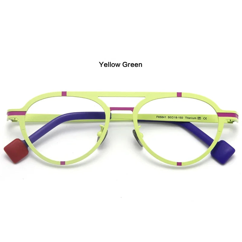 Aror Unisex Full Rim Oval Double Bridge Titanium Eyeglasses 415018