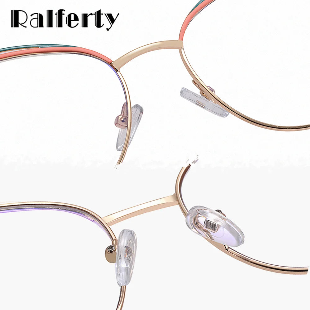 Ralferty Women's Full Rim Square Cat Eye Alloy Eyeglasses R8206 Full Rim Ralferty   