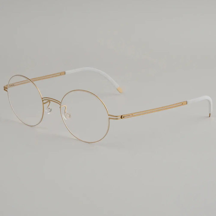 Bobbie 470100 Unisex Screwless Full Rim Round Titanium Frames FuzWeb