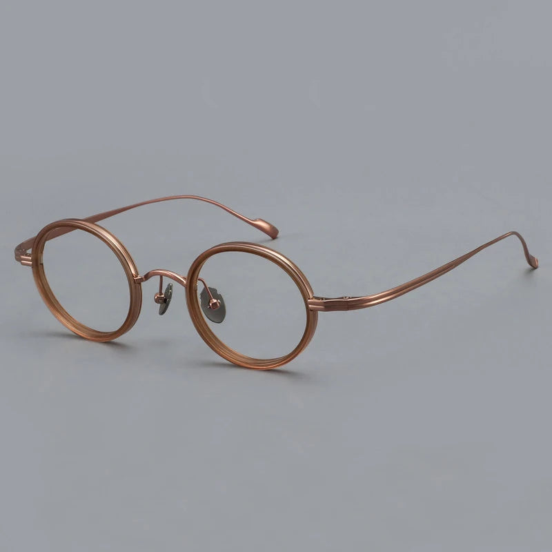 Black Mask Unisex Full Rim Round Titanium Eyeglasses BM-6080