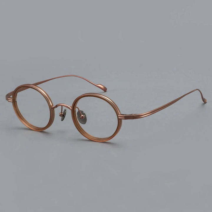 Black Mask Unisex Full Rim Round Titanium Eyeglasses BM-6080