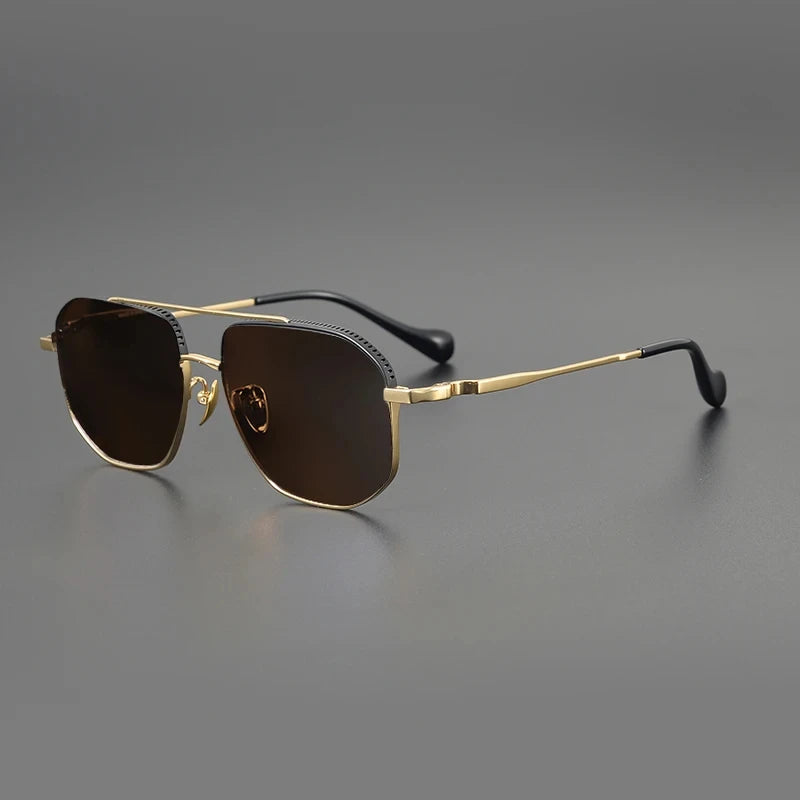 Bobbie Unisex Full Rim Pilot Titanium Polarized Sunglasses 1350Z