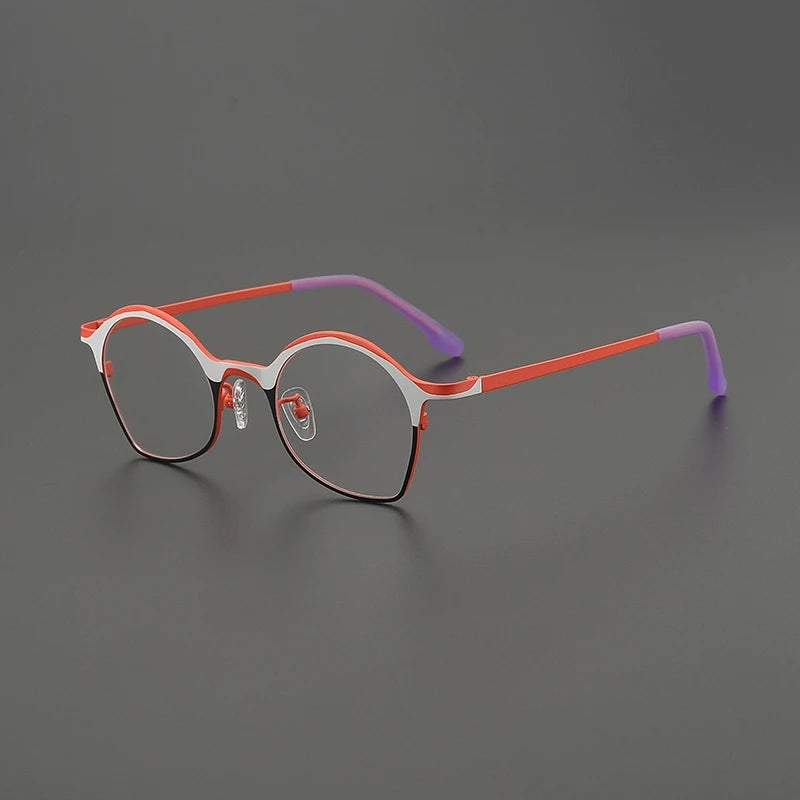 Gatenac Women's Full Rim Flat Bottom Oval Titanium Eyeglasses G85847