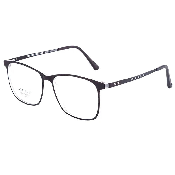Kocolior Unisex Full Rim Square Tr 90 Titanium Hyperopic Reading Glasses 9825 Reading Glasses Kocolior Black White 0 