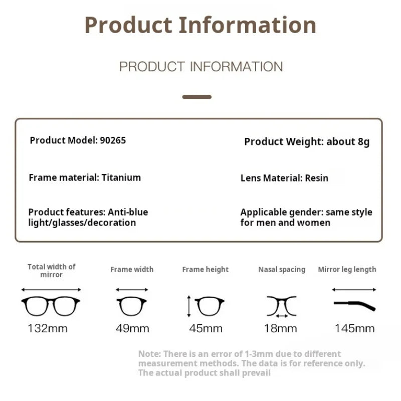 Momoja Women's Full Rim Oval Round Titanium Eyeglasses 90265