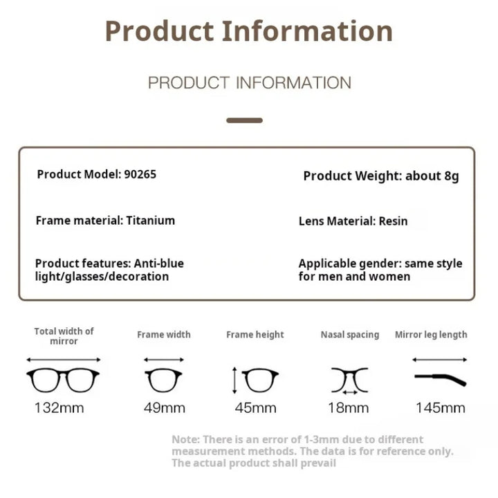Momoja Women's Full Rim Oval Round Titanium Eyeglasses 90265