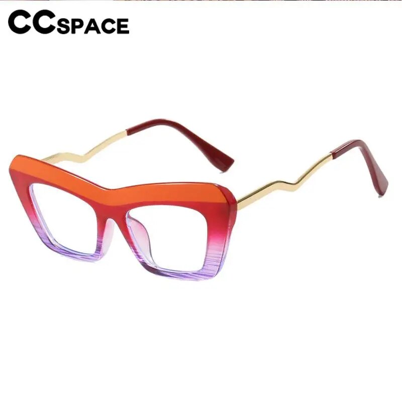 CCSpace Unisex Full Rim Square Cat Eye Tr 90 Titanium Eyeglasses 57011 Full Rim CCspace   