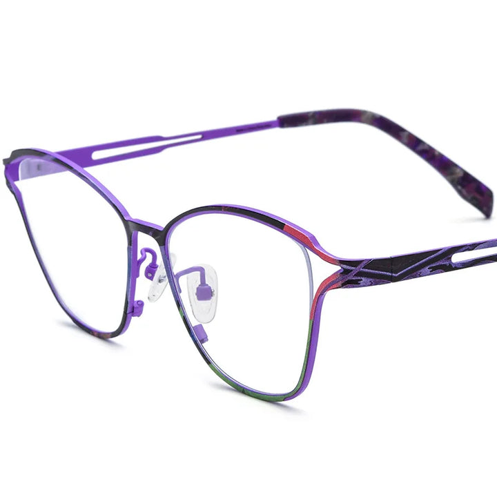 Nobler Women's Full Rim Brow Line Cat Eye Titanium Eyeglasses 185922
