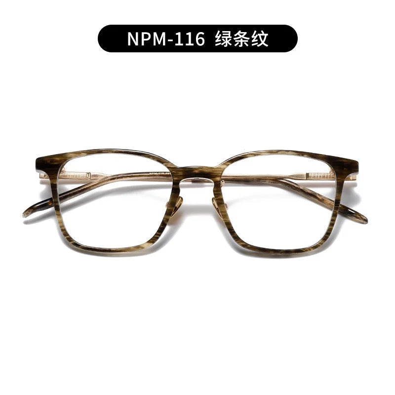 Nobler Unisex Full Rim Square Titanium Acetate Eyeglasses N116 Full Rim Nobler C54  