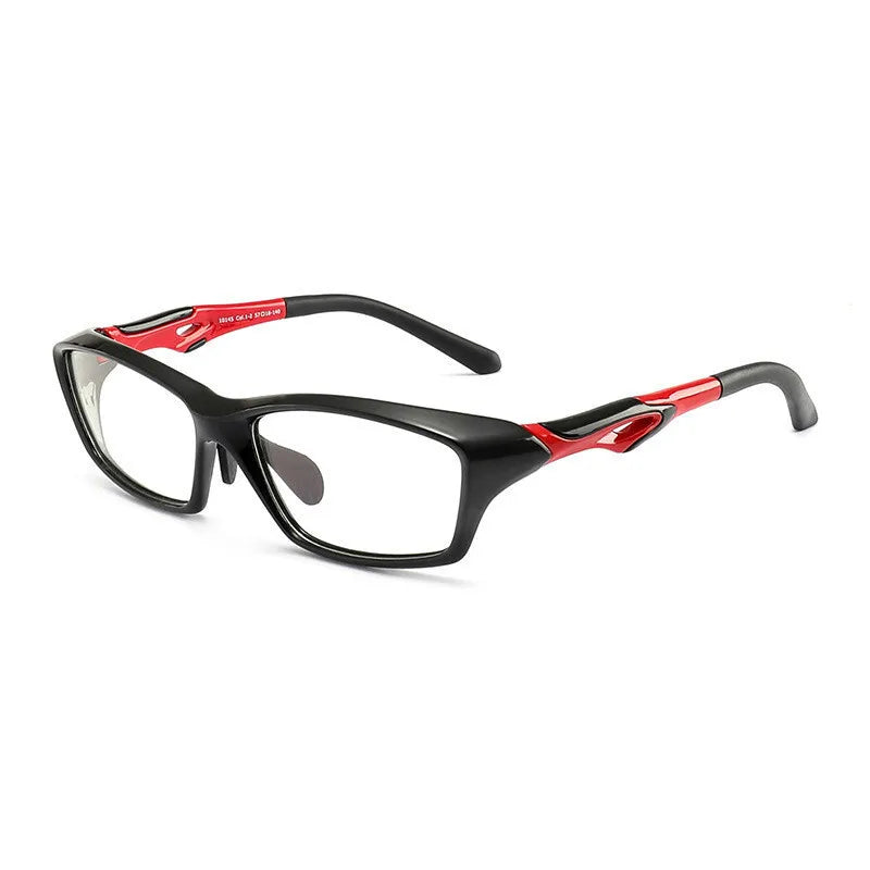 Brightzone Unisex Full Rim Square Tr 90 Ultem Sport Eyeglasses 71497 Full Rim Brightzone Black Red