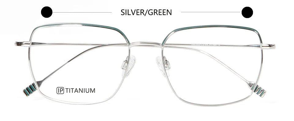 Esnbie Women's Full Rim Flat Top Square Titanium Eyeglasses 227022