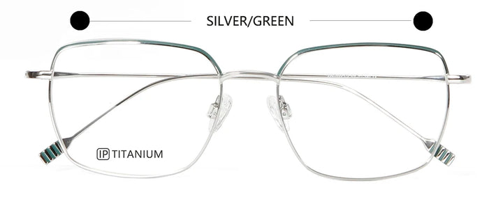 Esnbie Women's Full Rim Flat Top Square Titanium Eyeglasses 227022