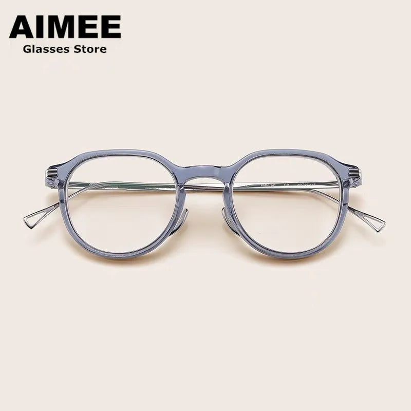 Aimee Unisex Full Rim Oval Round Titanium Acetate Eyeglasses 112141 Full Rim Aimee   