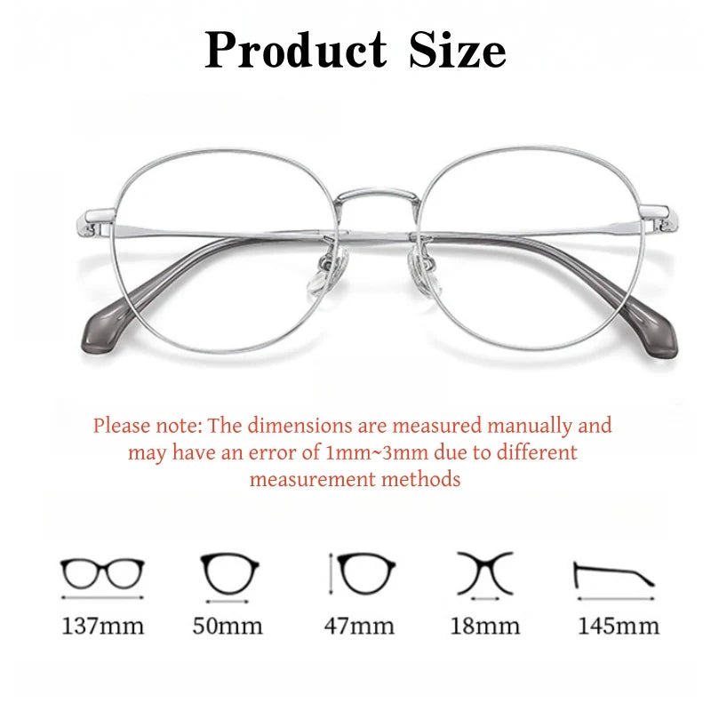 Yimaruili Unisex Full Rim Round Pure Titanium Eyeglasses 23822 — view 2 | Yimaruili at FuzWeb