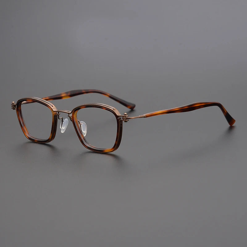 Black Mask Unisex Full Rim Square Titanium Acetate Eyeglasses Sc19 Full Rim Black Mask Tortoise  