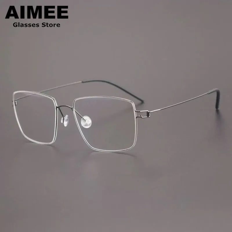 Aimee Unisex Full Rim Polygon Square Titanium Eyeglasses 613893