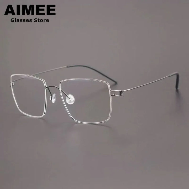 Aimee Unisex Full Rim Polygon Square Titanium Eyeglasses 613893