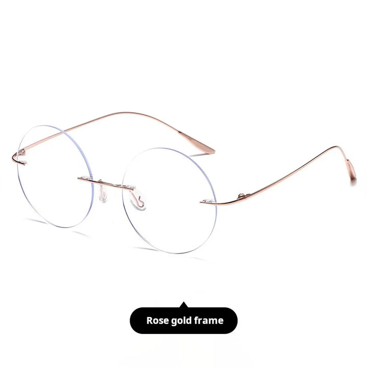 Momoja Women's Rimless Round Titanium-Alloy Eyeglasses 720176