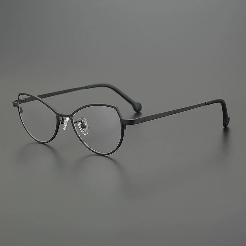 Gatenac Unisex Full Rim Brow Line Cat Eye Titanium Eyeglasses Gxy85848