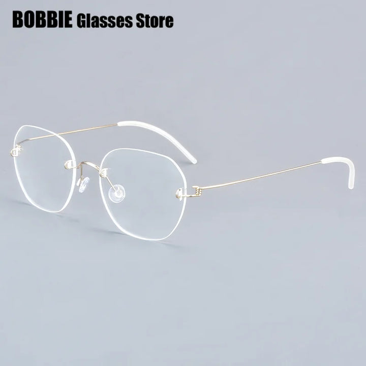 Bobbie Women's Rimless Oval Round Titanium Screwless Eyeglasses 762460