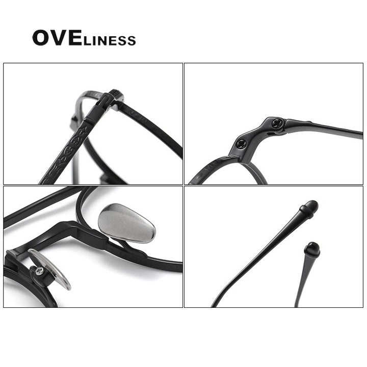 Oveliness Unisex Full RIm Round Double Bridge Titanium Eyeglasses Full Rim Oveliness   