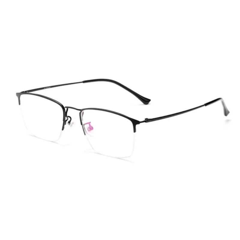 Hotochki Men's Semi Rim Square Titanium Eyeglasses J8017 Semi Rim Hotochki black  