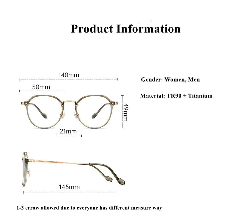 Chashma Ottica Women's Full Rim Flat Top Oval Tr 90 Titanium Eyeglassess