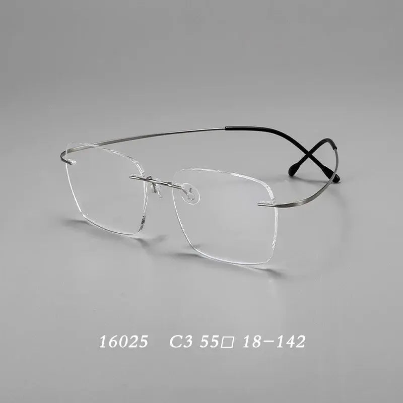Hdcrafter Unisex Rimless Square Titanium Frames 160250 FuzWeb