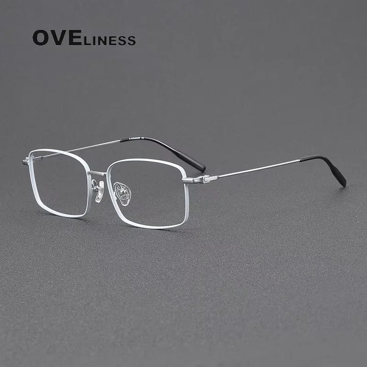 Oveliness Men's Full Rim Oval Square Titanium Eyeglasses 81023